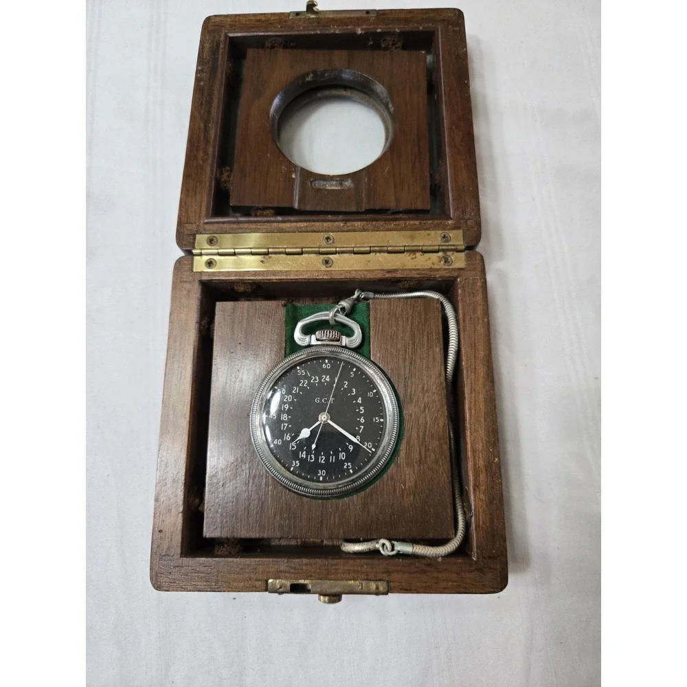 Vintage Hamilton G.C.T. Military Navigation Watch – 24 Hour Dial – Working